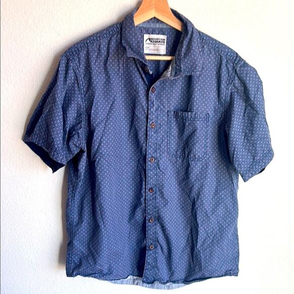 MOUNTAIN KHAKIS Mens Button Front Short Sleeve Print Shirt Size Large L - Picture 1 of 7